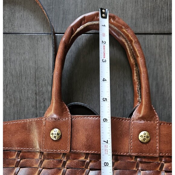 Patricia Nash Emiliano Woven Rust Brown Leather Tote Purse Crossbody Strap - Picture 14 of 14